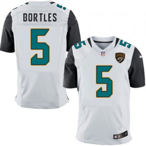 Hommes Nike Jacksonville Jaguars # 5 Blake Bortles Élite blanc NFL Maillot Magasin