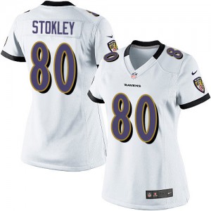 Femmes Nike Baltimore Ravens # 80 Brandon Stokley Élite blanc NFL Maillot Magasin