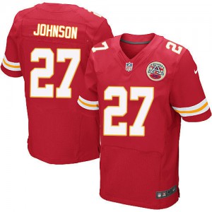 Hommes Nike Chiefs de Kansas City # 27 Larry Johnson élite rouge équipe NFL Maillot Magasin de couleur