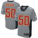 Men Nike Kansas City Chiefs &50 Justin Houston Elite Grey Shadow NFL Jersey