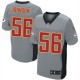 Men Nike Kansas City Chiefs &56 Derrick Johnson Elite Grey Shadow NFL Jersey