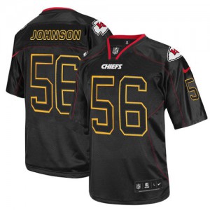Hommes Nike Chiefs de Kansas City # 56 Derrick Johnson élite Lights Out noir NFL Maillot Magasin Hommes Nike Chiefs de Kansas City # 56 Derrick Johnson élite Lights Out noir NFL Maillot Magasin