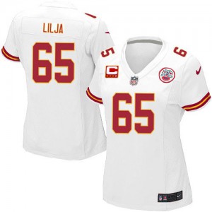 Femmes Nike Chiefs de Kansas City # 65 Ryan Lilja Élite blanc C Patch NFL Maillot Magasin