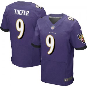 Hommes Nike Baltimore Ravens # 9 Justin Tucker élite violet équipe NFL Maillot Magasin de couleur