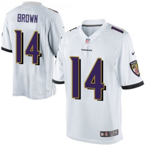 Jeunesse Nike Baltimore Ravens # 14 Marlon Brown élite NFL blanc Maillot Magasin