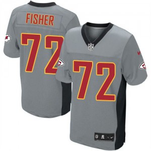 Hommes Nike Chiefs de Kansas City # 72 Eric Fisher élite gris ombre NFL Maillot Magasin