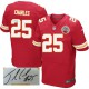Men Nike Kansas City Chiefs &25 Jamaal Charles Elite Red Team Color Autographed NFL Jersey