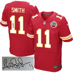 Hommes Nike Chiefs de Kansas City # 11 Alex Smith élite rouge équipe couleur dédicacée NFL Maillot Magasin Hommes Nike Chiefs de Kansas City # 11 Alex Smith élite rouge équipe couleur dédicacée NFL Maillot Magasin
