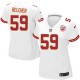 Women Nike Kansas City Chiefs &59 Jovan Belcher Elite White NFL Jersey