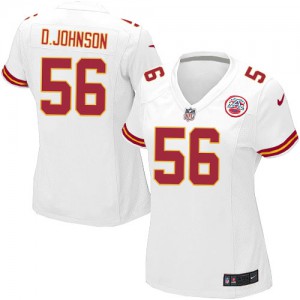 Femmes Nike Chiefs de Kansas City # 56 Derrick Johnson Élite blanc NFL Maillot Magasin