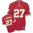 Reebok Kansas City Chiefs &27 Larry Johnson Red Team Color Authentic Throwback NFL Jersey