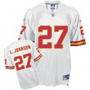 Reebok Kansas City Chiefs &27 Larry Johnson White Authentic Throwback NFL Jersey