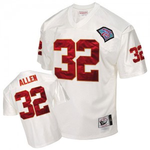 Mitchell et Ness Chiefs de Kansas City # 32 Marcus Allen Blanc 75e Patch Throwback authentiques NFL maillot
