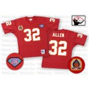 Mitchell And Ness Kansas City Chiefs &32 Marcus Allen Red 75TH Patch Authentic Throwback NFL Jersey