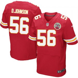 Hommes Nike Chiefs de Kansas City # 56 Derrick Johnson élite rouge équipe NFL Maillot Magasin de couleur