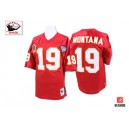 Mitchell and Ness Kansas City Chiefs &19 Joe Montana Red 75th Anniversary Authentic Throwback NFL Jersey