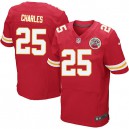 Men Nike Kansas City Chiefs &25 Jamaal Charles Elite Red Team Color NFL Jersey