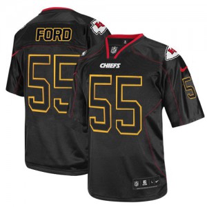 Hommes Nike Chiefs de Kansas City # 55 Dee Ford élite Lights Out noir NFL Maillot Magasin