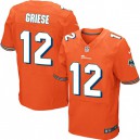 Men Nike Miami Dolphins &12 Bob Griese Elite Orange Alternate NFL Jersey