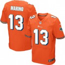 Men Nike Miami Dolphins &13 Dan Marino Elite Orange Alternate NFL Jersey