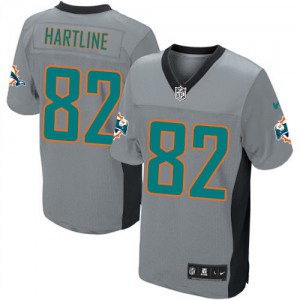 Hommes Nike Dolphins de Miami # 82 Brian Hartline élite gris ombre NFL Maillot Magasin