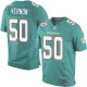 Hommes Nike Dolphins de Miami # 50 Olivier Vernon élite Aqua vert équipe NFL Maillot Magasin de couleur