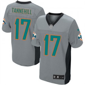 Hommes Nike Dolphins de Miami # 17 Ryan Tannehill Élite gris ombre NFL Maillot Magasin