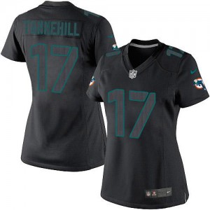 Femmes Nike Dolphins de Miami # 17 Ryan Tannehill Élite Noir Impact NFL Maillot Magasin