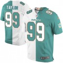Men Nike Miami Dolphins &99 Jason Taylor Elite Team/Road Two Tone NFL Jersey