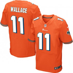 Hommes Nike Dolphins de Miami # 11 Mike Wallace Élite Orange alternent NFL Maillot Magasin