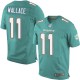Men Nike Miami Dolphins &11 Mike Wallace Elite Aqua Green Team Color NFL Jersey