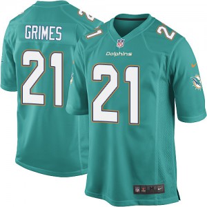 Dolphins de Miami de Nike jeunesse # 21 Brent Grimes élite Aqua vert couleur NFL maillot de Team