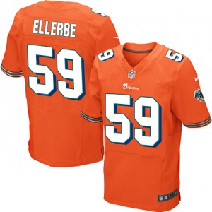 Hommes Nike Dolphins de Miami # 59 Guy Ellerbe élite Orange alternent NFL Maillot Magasin