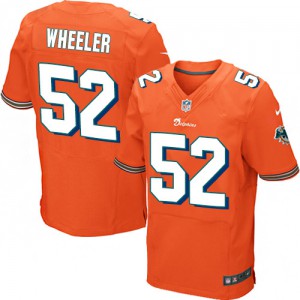 Hommes Nike Dolphins de Miami # 52 Philip Wheeler élite Orange alternent NFL Maillot Magasin