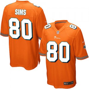 Dolphins de Miami de Nike jeunesse # 80 Dion Sims élite Orange alternent NFL Maillot Magasin