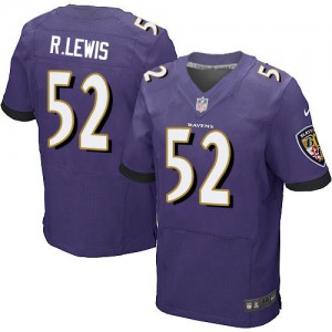 Hommes Nike Baltimore Ravens # 52 Ray Lewis élite violet équipe NFL Maillot Magasin de couleur
