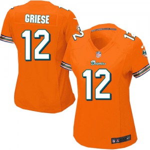 Femmes Nike Dolphins de Miami # 12 Bob Griese Élite Orange alternent NFL Maillot Magasin