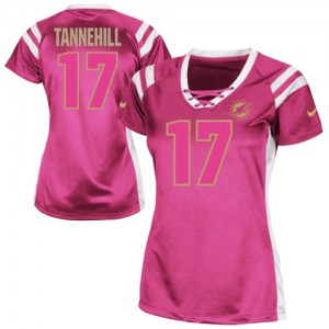 Femmes Nike Dolphins de Miami # 17 Ryan Tannehill Élite rose lui projet Shimmer NFL Maillot Magasin
