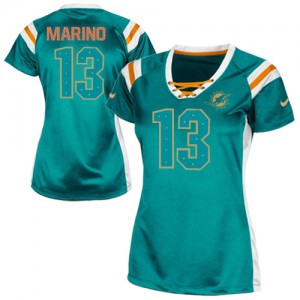 Femmes Nike Dolphins de Miami # 13 Dan Marino élite Aqua verte lui projet Shimmer NFL Maillot Magasin Femmes Nike Dolphins de Miami # 13 Dan Marino élite Aqua verte lui projet Shimmer NFL Maillot Magasin