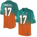 Men Nike Miami Dolphins &17 Ryan Tannehill Elite Aqua Green/Orange Fadeaway NFL Jersey