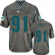 Men Nike Miami Dolphins &91 Cameron Wake Elite Grey Vapor NFL Jersey
