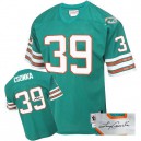 Mitchell and Ness Miami Dolphins &39 Larry Csonka Aqua Green Team Color Authentic Throwback Autographed NFL Jersey