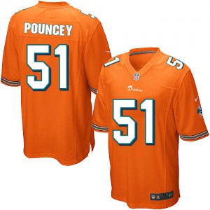 Dolphins de Miami de Nike jeunesse # Mike 51 Pouncey Orange élite remplaçant NFL Maillot Magasin