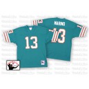 Youth Mitchell and Ness Miami Dolphins &13 Dan Marino Aqua Green Team Color Authentic Throwback NFL Jersey