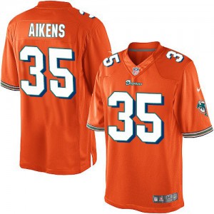 Dolphins de Miami de Nike jeunesse # 35 Walt Aikens élite Orange alternent NFL Maillot Magasin
