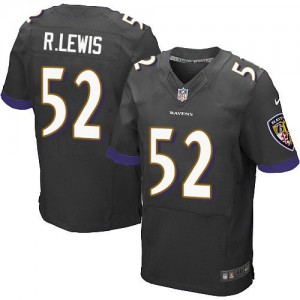 Hommes Nike Baltimore Ravens # 52 Ray Lewis Élite noir alternent NFL Maillot Magasin