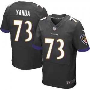 Hommes Nike Baltimore Ravens # 73 maréchal Yanda Élite noir alternent NFL Maillot Magasin