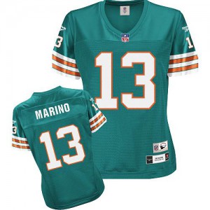 Dolphins de Miami de Reebok # Dan Marino 13 femmes vert Throwback équipe NFL maillot de couleur