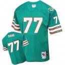 Mitchell and Ness Miami Dolphins &77 Adam Joseph Duhe Aqua Green Team Color Authentic Throwback NFL Jersey