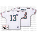 Mitchell and Ness Miami Dolphins &13 Dan Marino White 75TH Anniversary Authentic Throwback NFL Jersey